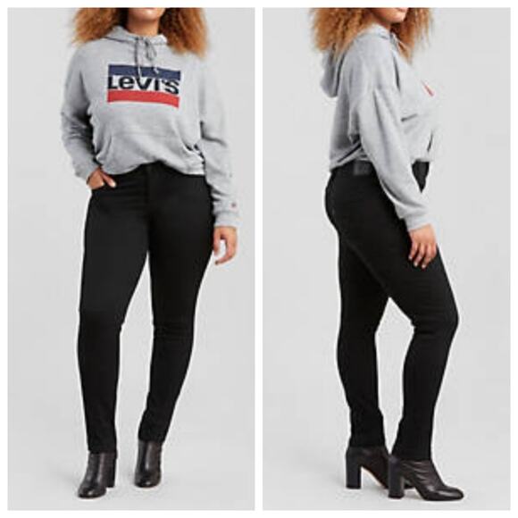 Levi's 711 Jeans Skinny Black Denim - Picture 1 of 12